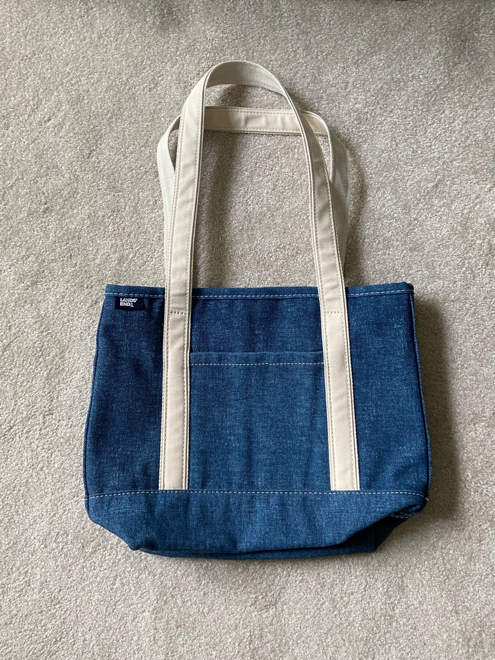 NEW LandsEnd Denim Tote - Picture 4 of 6